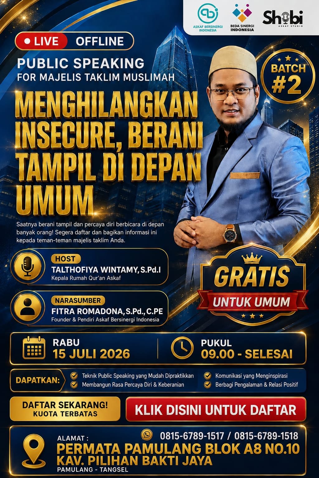 Pelatihan Public Speaking Batch 2 untuk Majelis Taklim Muslimah
